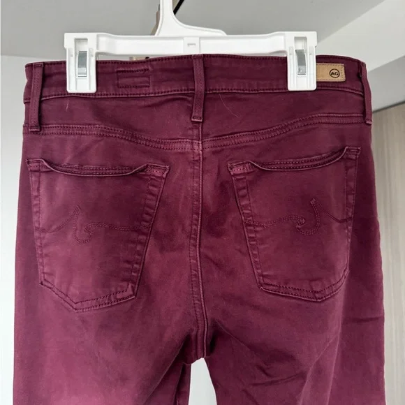 FINAL CHANCE AG Adriano Goldschmied Farrah High Waist Skinny Jeans in burgundy - Picture 6 of 9